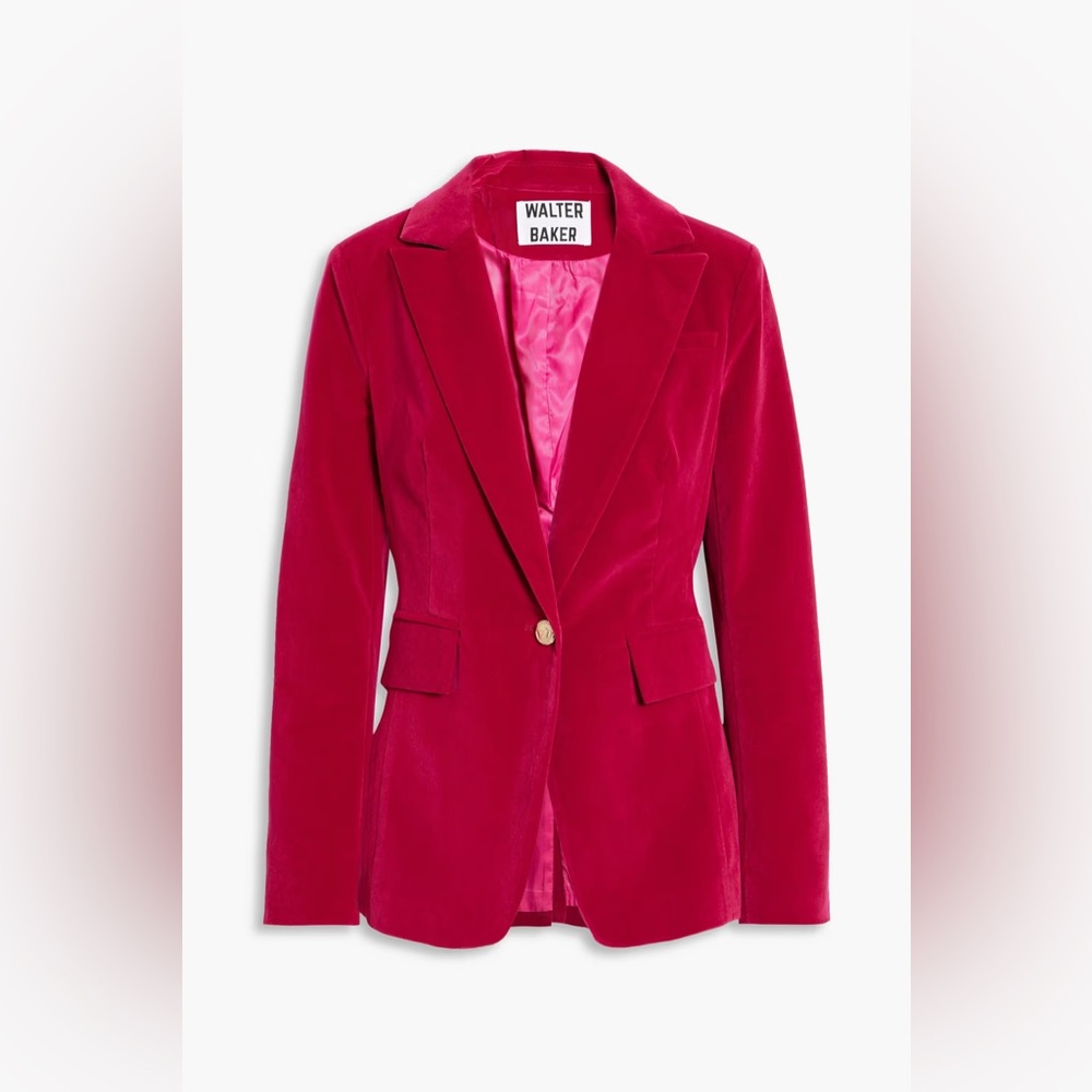 Walter Baker Women's Magenta Velvet Blazer. Size M